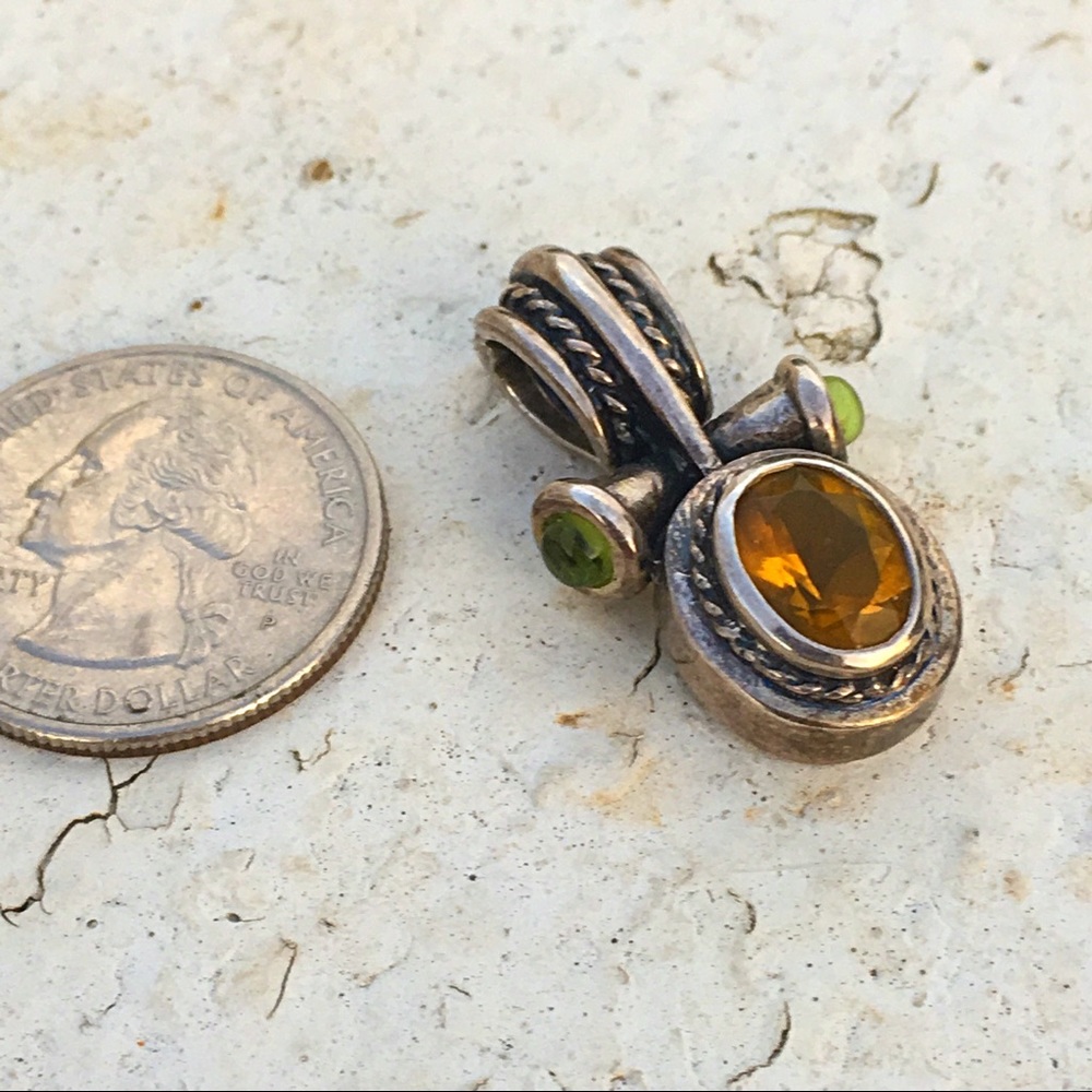 Designer style sterling and stone pendant - Picture 4 of 6